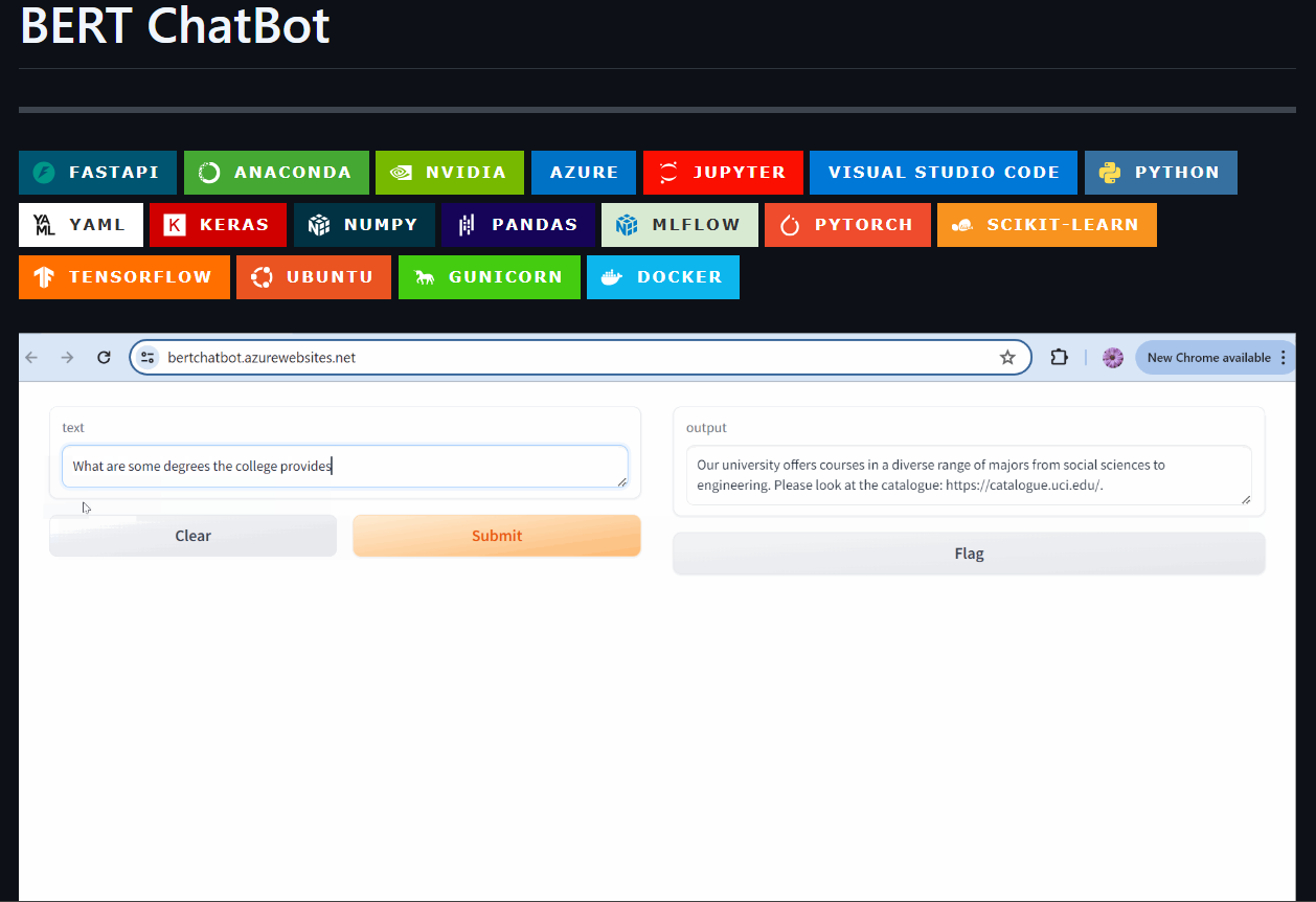 University Info BERT ChatBot